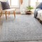Tiwari Home 5' x 8'2" Persian Medallion Design Gray and White Rectangular Machine Woven Area Rug